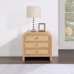 Siena Ash Wood And Cane Nightstand in Natural