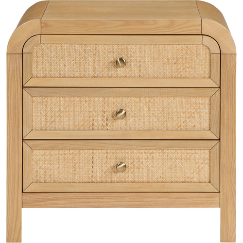 Siena Ash Wood And Cane Nightstand in Natural