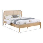 Siena Ash Wood And Cane Queen Bed (3 Boxes) in Natural