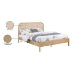 Siena Ash Wood And Cane Queen Bed (3 Boxes) in Natural