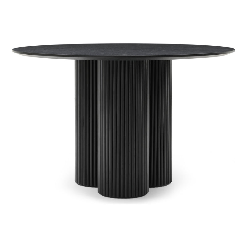 Simba 48" Ash Wood And Oak Veneer Dining Table in Black