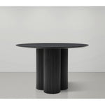 Simba 48" Ash Wood And Oak Veneer Dining Table in Black