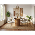 Simba 48" Ash Wood And Oak Veneer Dining Table in Natural