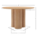 Simba 48" Ash Wood And Oak Veneer Dining Table in Natural