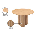 Simba 48" Ash Wood And Oak Veneer Dining Table in Natural