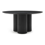 Simba 60" Ash Wood And Oak Veneer Dining Table in Black