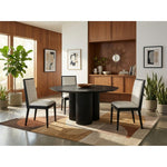 Simba 60" Ash Wood And Oak Veneer Dining Table in Black