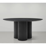 Simba 60" Ash Wood And Oak Veneer Dining Table in Black