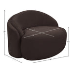 Caspian Chenille Fabric Upholstered Chair in Brown