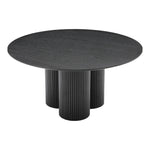 Simba 60" Ash Wood And Oak Veneer Dining Table in Black