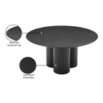Simba 60" Ash Wood And Oak Veneer Dining Table in Black