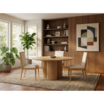 Simba 60" Ash Wood And Oak Veneer Dining Table in Natural
