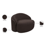 Caspian Chenille Fabric Upholstered Chair in Brown