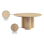 Simba 60" Ash Wood And Oak Veneer Dining Table in Natural