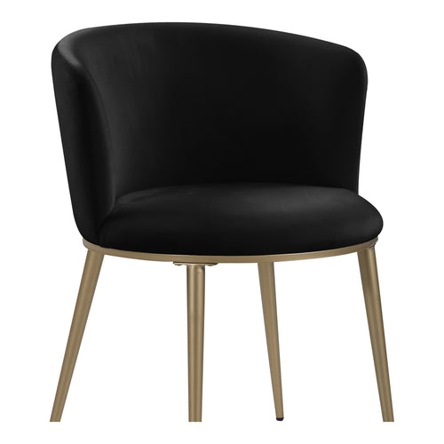 Skylar Velvet Upholstered Dining Chair in Black