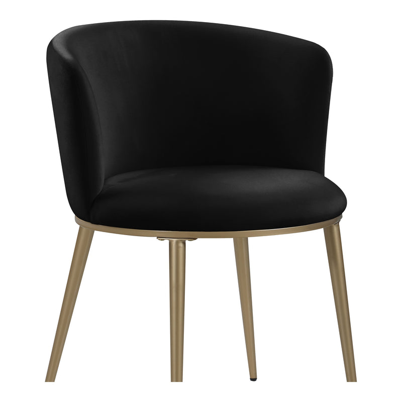 Skylar Velvet Upholstered Dining Chair in Black