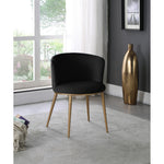 Skylar Velvet Upholstered Dining Chair in Black