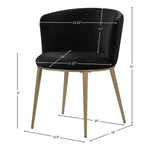 Skylar Velvet Upholstered Dining Chair in Black