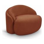 Caspian Chenille Fabric Upholstered Chair in Cognac