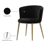 Skylar Velvet Upholstered Dining Chair in Black