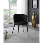 Skylar Velvet Upholstered Dining Chair in Black
