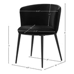 Skylar Velvet Upholstered Dining Chair in Black