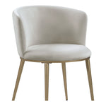 Skylar Velvet Upholstered Dining Chair in Cream