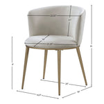 Skylar Velvet Upholstered Dining Chair in Cream