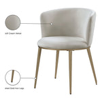 Skylar Velvet Upholstered Dining Chair in Cream