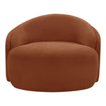 Caspian Chenille Fabric Upholstered Chair in Cognac