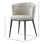 Skylar Velvet Upholstered Dining Chair in Cream