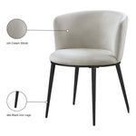 Skylar Velvet Upholstered Dining Chair in Cream