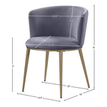 Skylar Velvet Upholstered Dining Chair in Grey