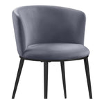 Skylar Velvet Upholstered Dining Chair in Grey