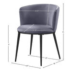 Skylar Velvet Upholstered Dining Chair in Grey