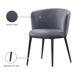 Skylar Velvet Upholstered Dining Chair in Grey
