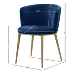 Skylar Velvet Upholstered Dining Chair in Navy