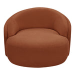 Caspian Chenille Fabric Upholstered Chair in Cognac