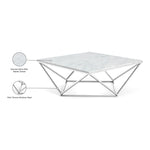 Skyler Marble Top And Steel Base Coffee Table in Chrome