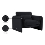 Sloan Velvet Upholstered Chair in Black