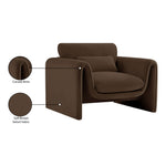 Sloan Velvet Upholstered Chair in Brown