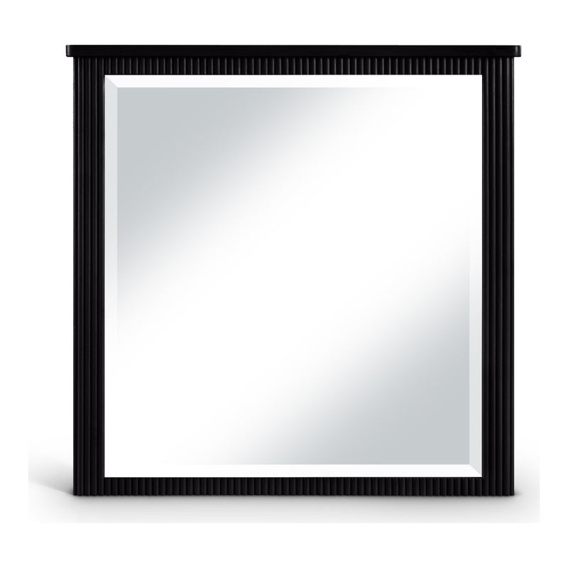 Astrid Solid Wood And Oak Veneer Mirror in Black
