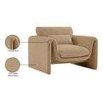 Sloan Velvet Upholstered Chair in Camel