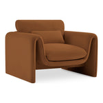 Sloan Velvet Upholstered Chair in Saddle