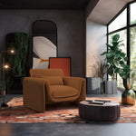 Sloan Velvet Upholstered Chair in Saddle