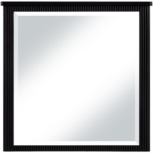 Astrid Solid Wood And Oak Veneer Mirror in Black