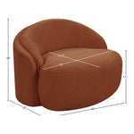 Caspian Chenille Fabric Upholstered Chair in Cognac