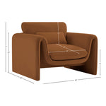 Sloan Velvet Upholstered Chair in Saddle