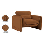 Sloan Velvet Upholstered Chair in Saddle