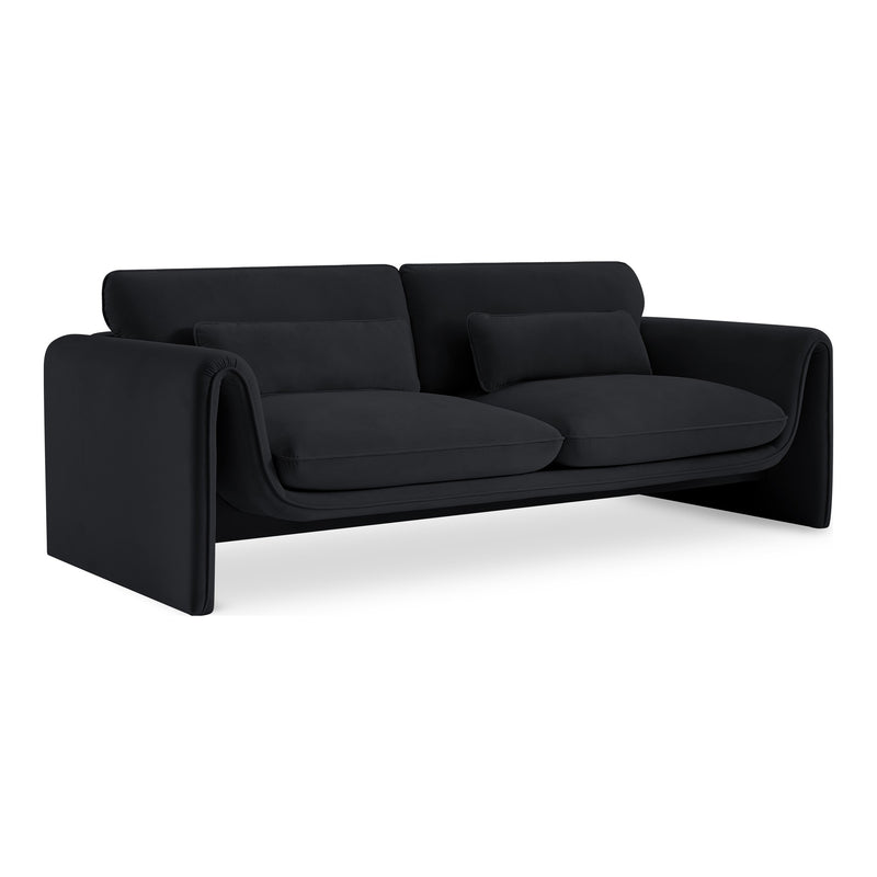 Sloan 86" Velvet Upholstered Sofa in Black